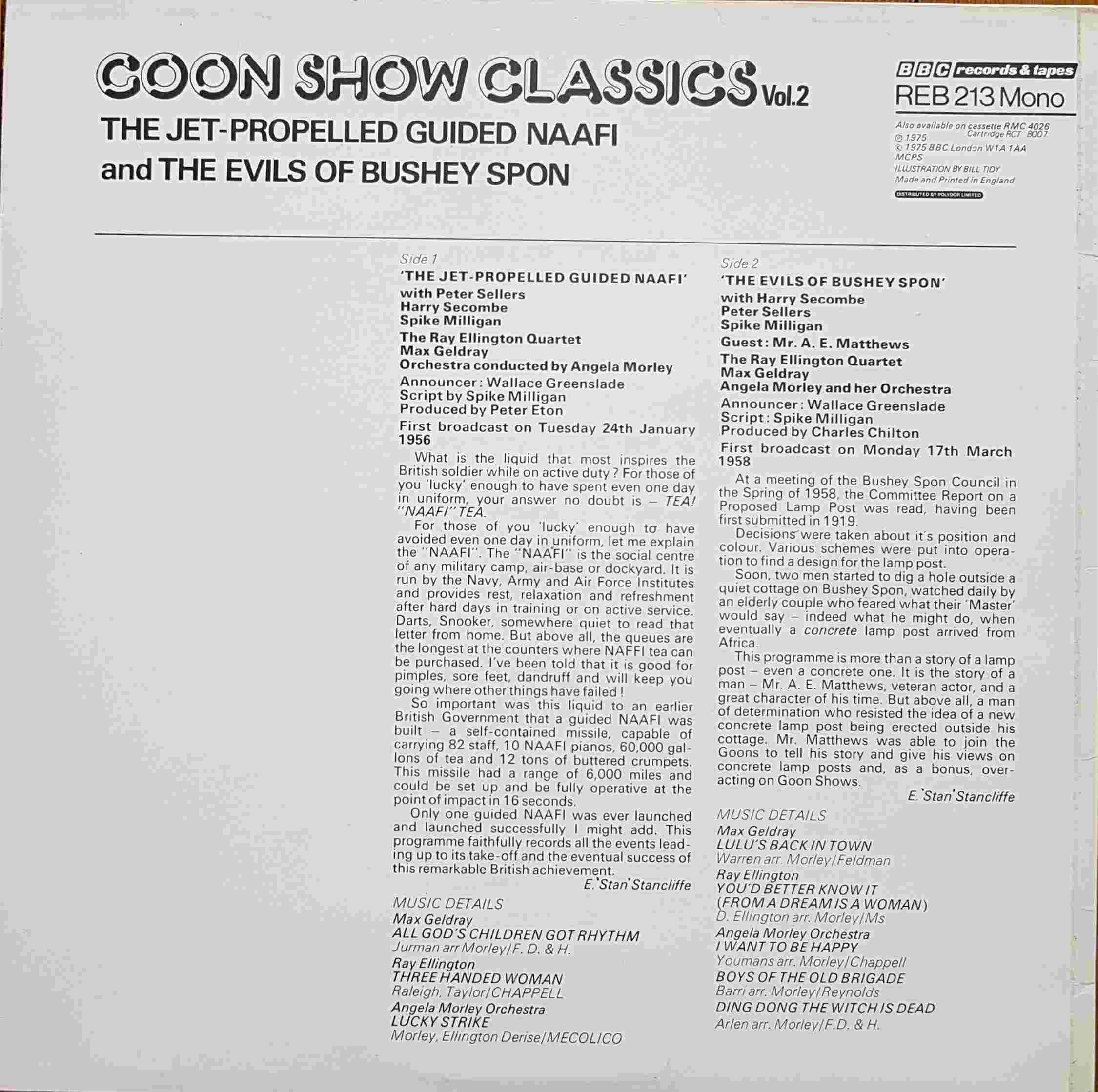 Picture of REB 213 Goon show classics - Volume 2 by artist Spike Milligan from the BBC records and Tapes library